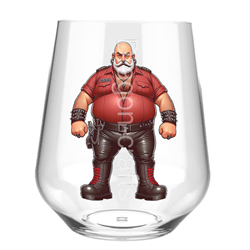 Stemless Wine Glass - Leather Guy - 14