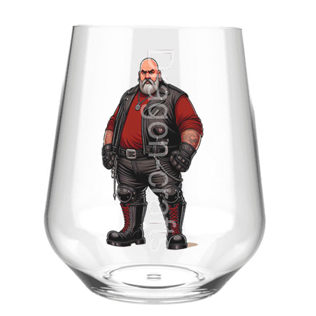 Stemless Wine Glass - Leather Guy - 17