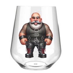 Stemless Wine Glass - Leather Guy - 18