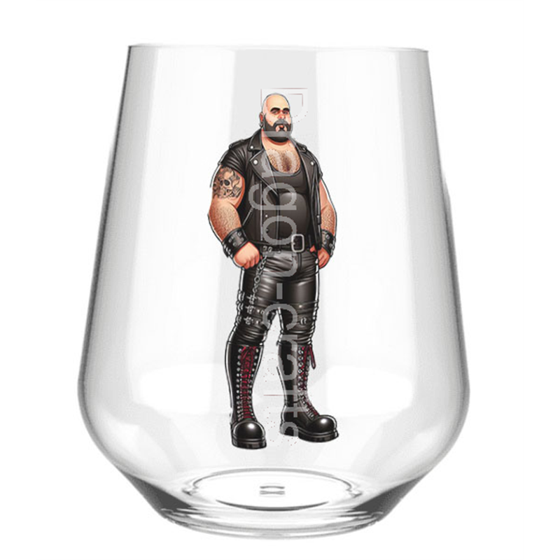 Stemless Wine Glass - Leather Guy - 19 Stemless Wine Glass - Leather Guy - 19