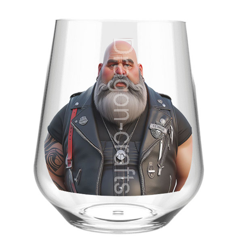 Stemless Wine Glass - Leather Guy - 25