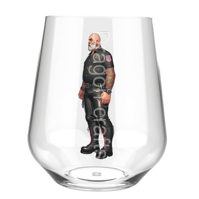 Stemless Wine Glass - Leather Guy - 26