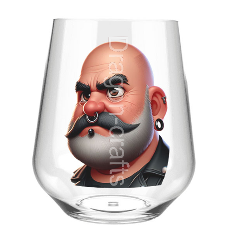 Stemless Wine Glass - Leather Guy - 29