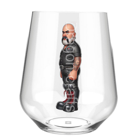 Stemless Wine Glass - Leather Guy - 31