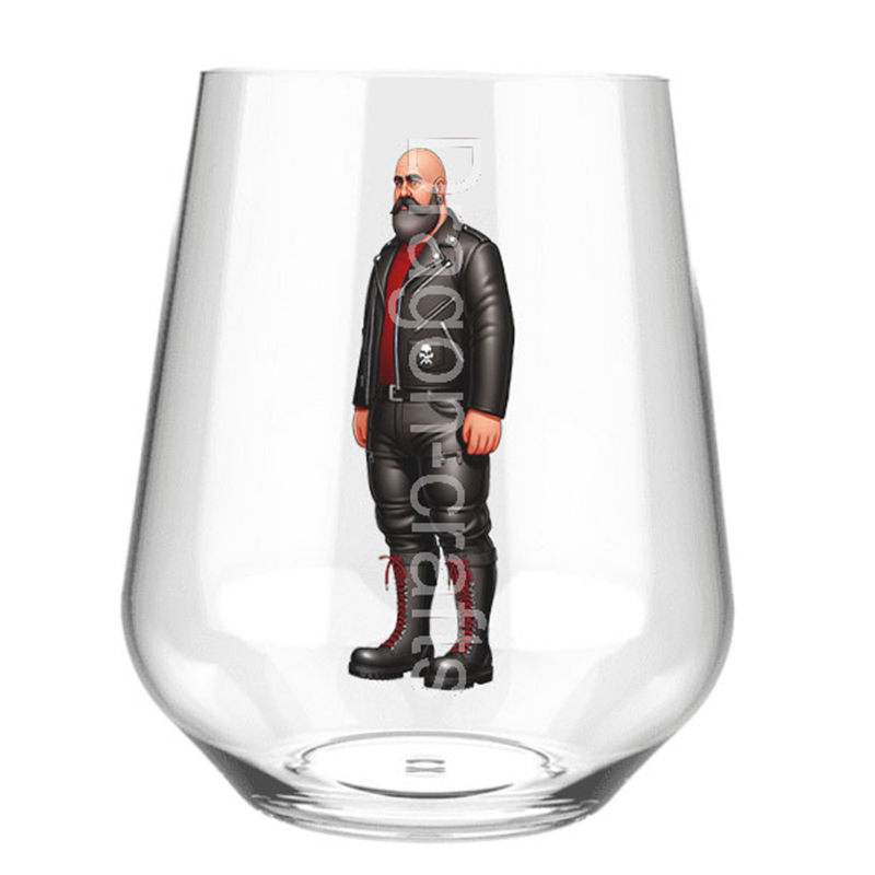 Stemless Wine Glass - Leather Guy - 32