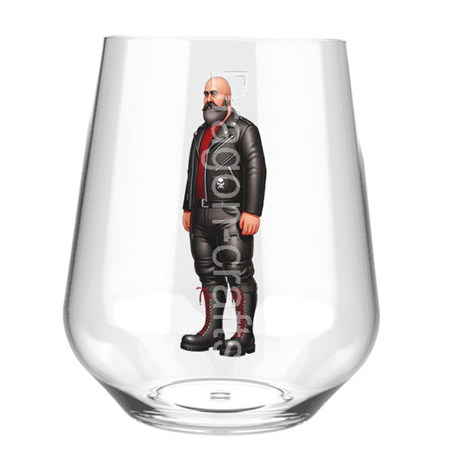 Stemless Wine Glass - Leather Guy - 32