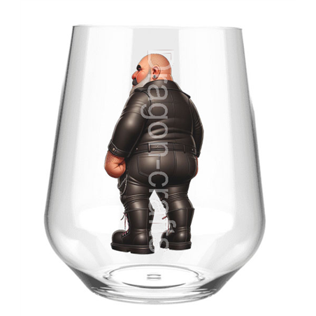 Stemless Wine Glass - Leather Guy - 4