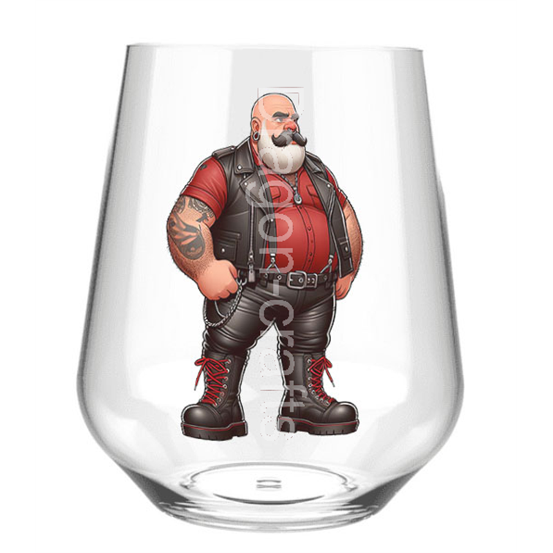 Stemless Wine Glass - Leather Guy - 5