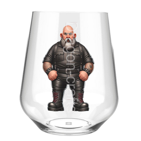 Stemless Wine Glass - Leather Guy - 9