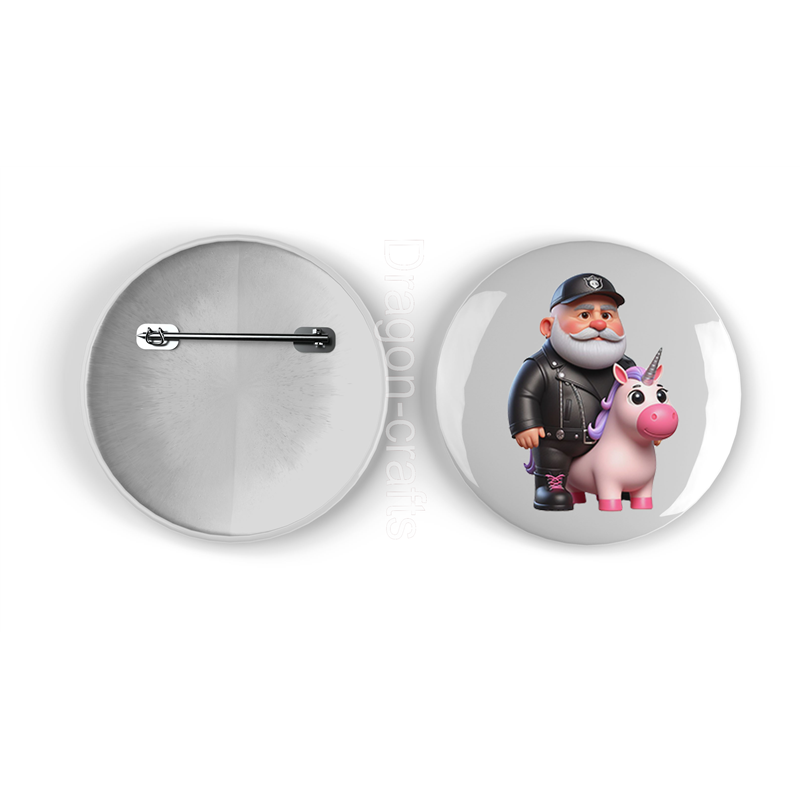 25mm Round Metal Badge - Unicorn rider - 13 25mm Round Metal Badge - Unicorn rider - 13