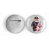 25mm Round Metal Badge - Unicorn rider - 13