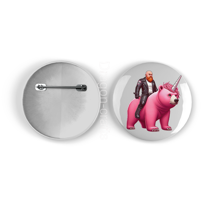 25mm Round Metal Badge - Unicorn rider - 22 25mm Round Metal Badge - Unicorn rider - 22
