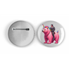 25mm Round Metal Badge - Unicorn rider - 24