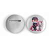 25mm Round Metal Badge - Unicorn rider - 28