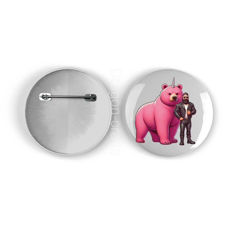 25mm Round Metal Badge - Unicorn rider - 32