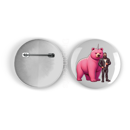 25mm Round Metal Badge - Unicorn rider - 32