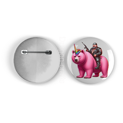 25mm Round Metal Badge - Unicorn rider - 47