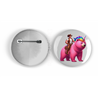25mm Round Metal Badge - Unicorn rider - 49