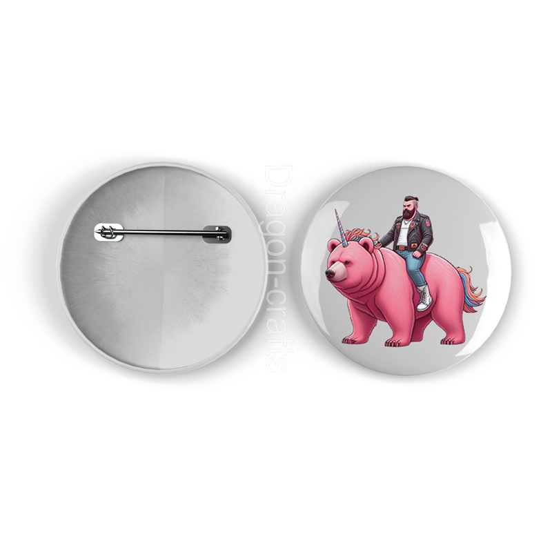 25mm Round Metal Badge - Unicorn rider - 6 25mm Round Metal Badge - Unicorn rider - 6
