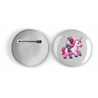 25mm Round Metal Badge - Unicorn rider - 63