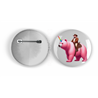 25mm Round Metal Badge - Unicorn rider - 9