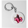 35mm Round Keyring - Unicorn rider - 12