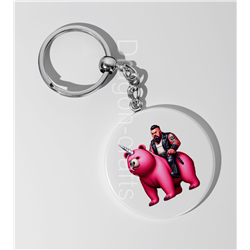 35mm Round Keyring - Unicorn rider - 15