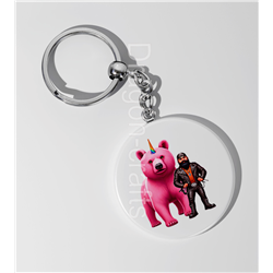 35mm Round Keyring - Unicorn rider - 30