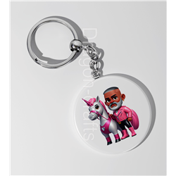 35mm Round Keyring - Unicorn rider - 31