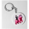 35mm Round Keyring - Unicorn rider - 37