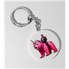 35mm Round Keyring - Unicorn rider - 38