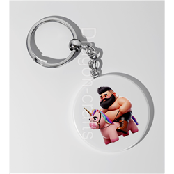 35mm Round Keyring - Unicorn rider - 40