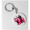 35mm Round Keyring - Unicorn rider - 47