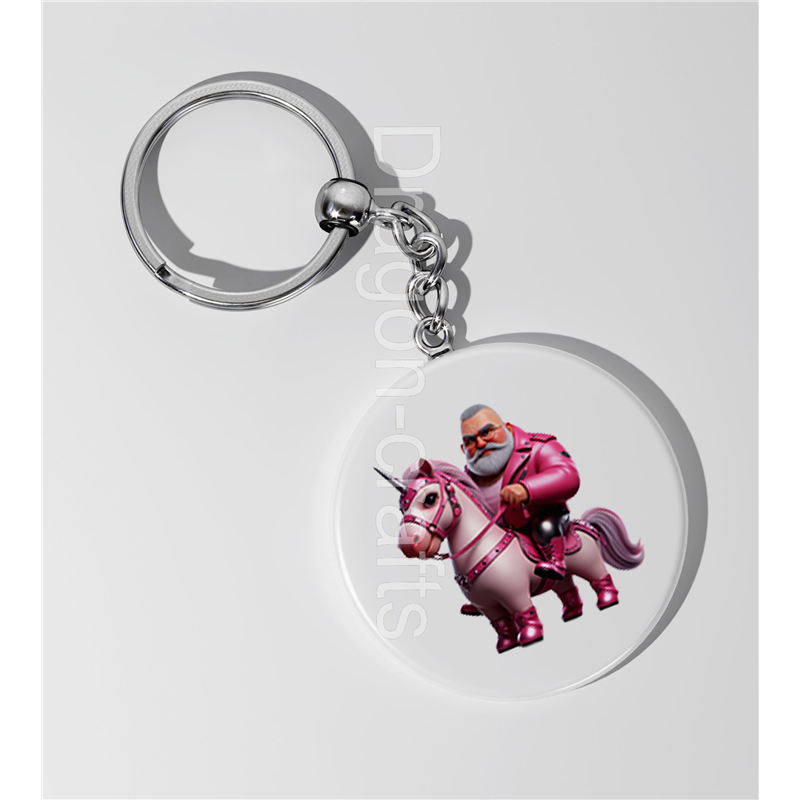 35mm Round Keyring - Unicorn rider - 5 35mm Round Keyring - Unicorn rider - 5