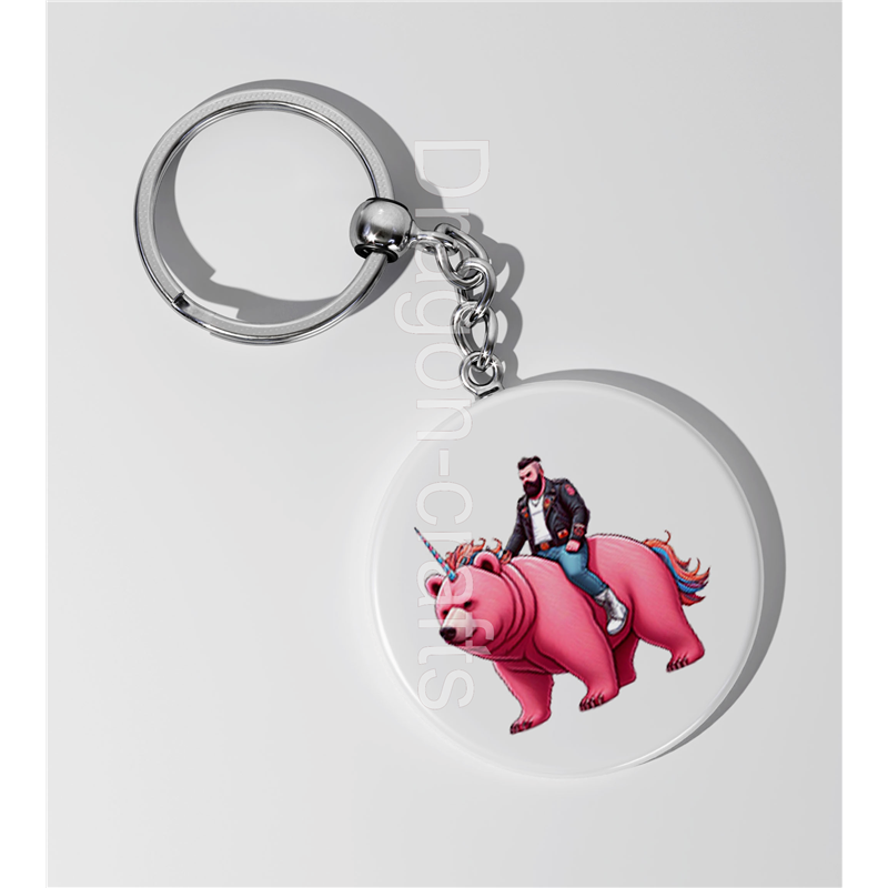 35mm Round Keyring - Unicorn rider - 6 35mm Round Keyring - Unicorn rider - 6