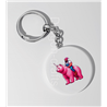 35mm Round Keyring - Unicorn rider - 64
