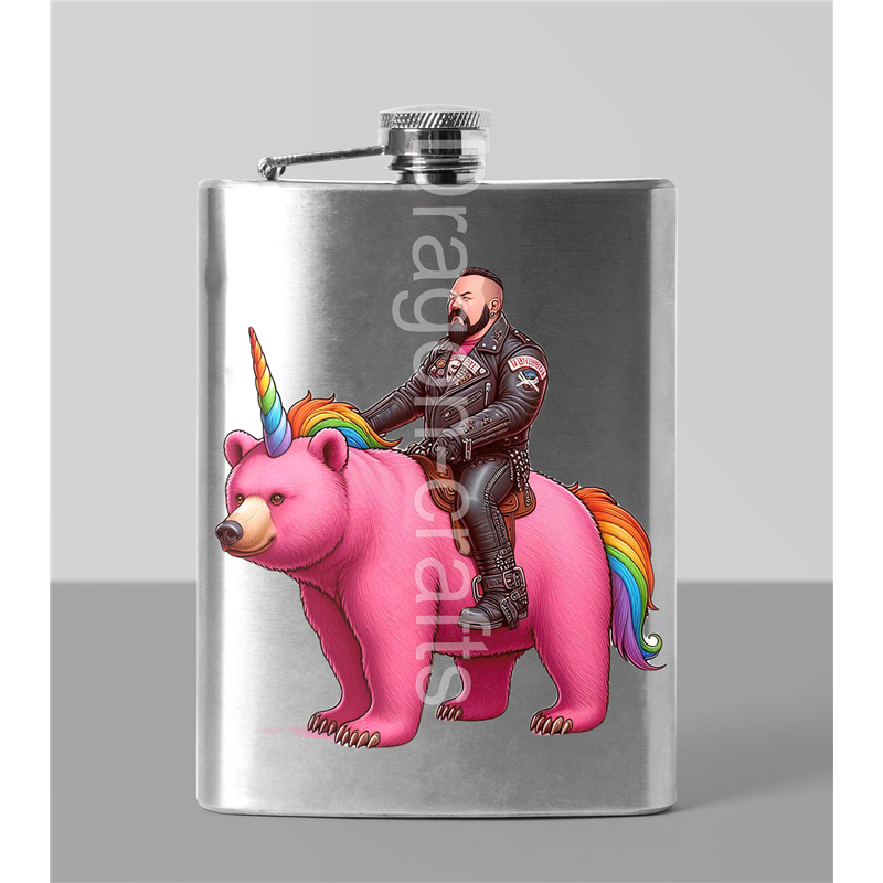 8oz Hip Flask - Unicorn rider - 12 8oz Hip Flask - Unicorn rider - 12
