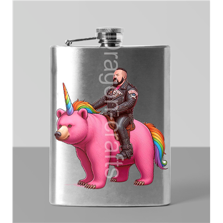 8oz Hip Flask - Unicorn rider - 12