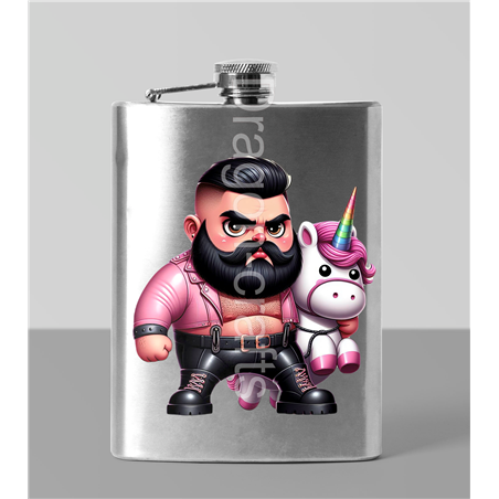 8oz Hip Flask - Unicorn rider - 17