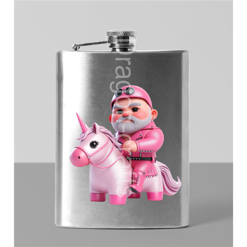 8oz Hip Flask - Unicorn rider - 26