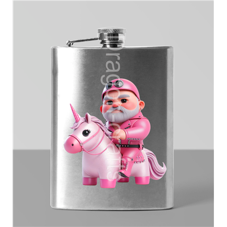8oz Hip Flask - Unicorn rider - 26