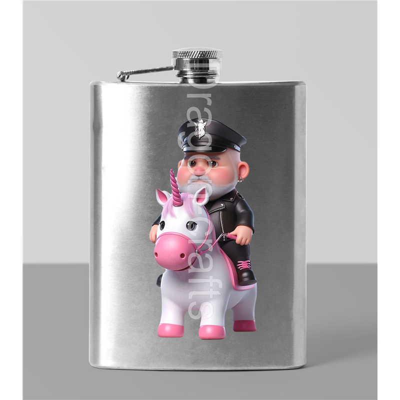 8oz Hip Flask - Unicorn rider - 27