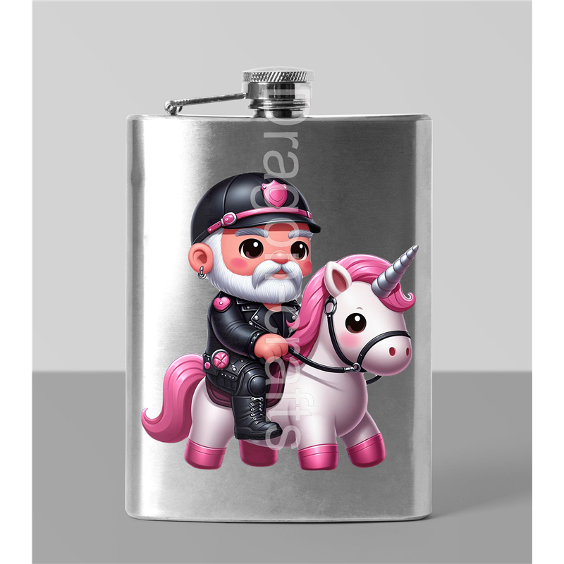 8oz Hip Flask - Unicorn rider - 28