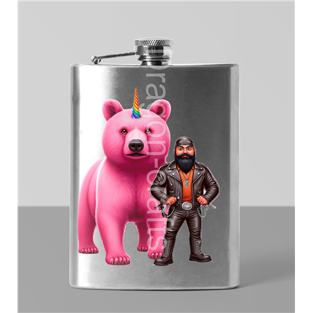 8oz Hip Flask - Unicorn rider - 30