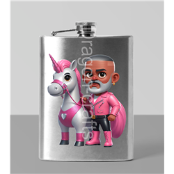 8oz Hip Flask - Unicorn rider - 31