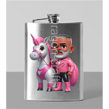 8oz Hip Flask - Unicorn rider - 31