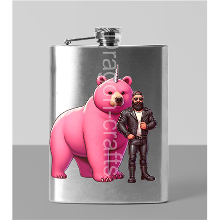 8oz Hip Flask - Unicorn rider - 32