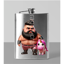 8oz Hip Flask - Unicorn rider - 33