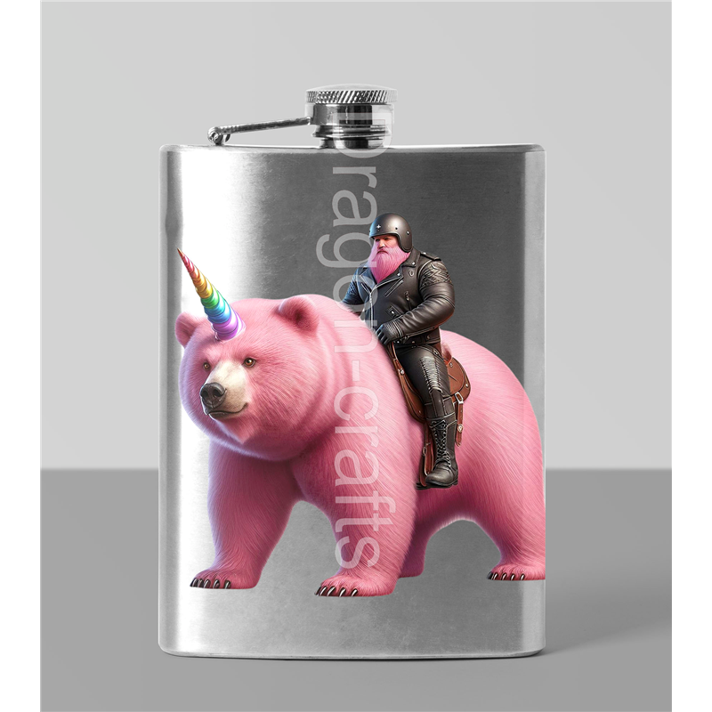 8oz Hip Flask - Unicorn rider - 34