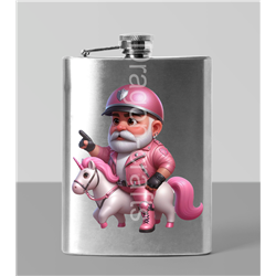 8oz Hip Flask - Unicorn rider - 39